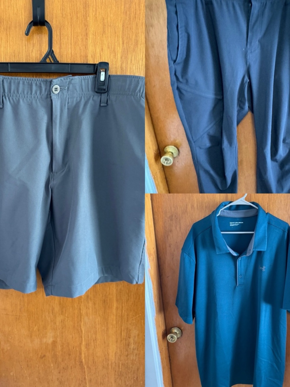 Under Armour Teal Polo Shirt, Golf Pants & Golf Shorts Combo